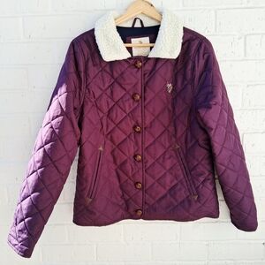 US POLO ASSN Quilted Classic Quiet Luxury Faux Shearling Collar Sz: XL